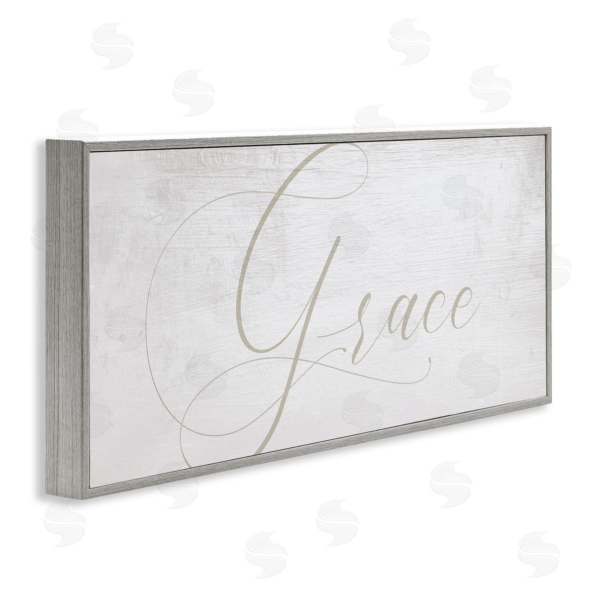 Stupell Studio Grace Phrase Elegant Cursive Typography Neutral Gray Framed Giclee Wall Art