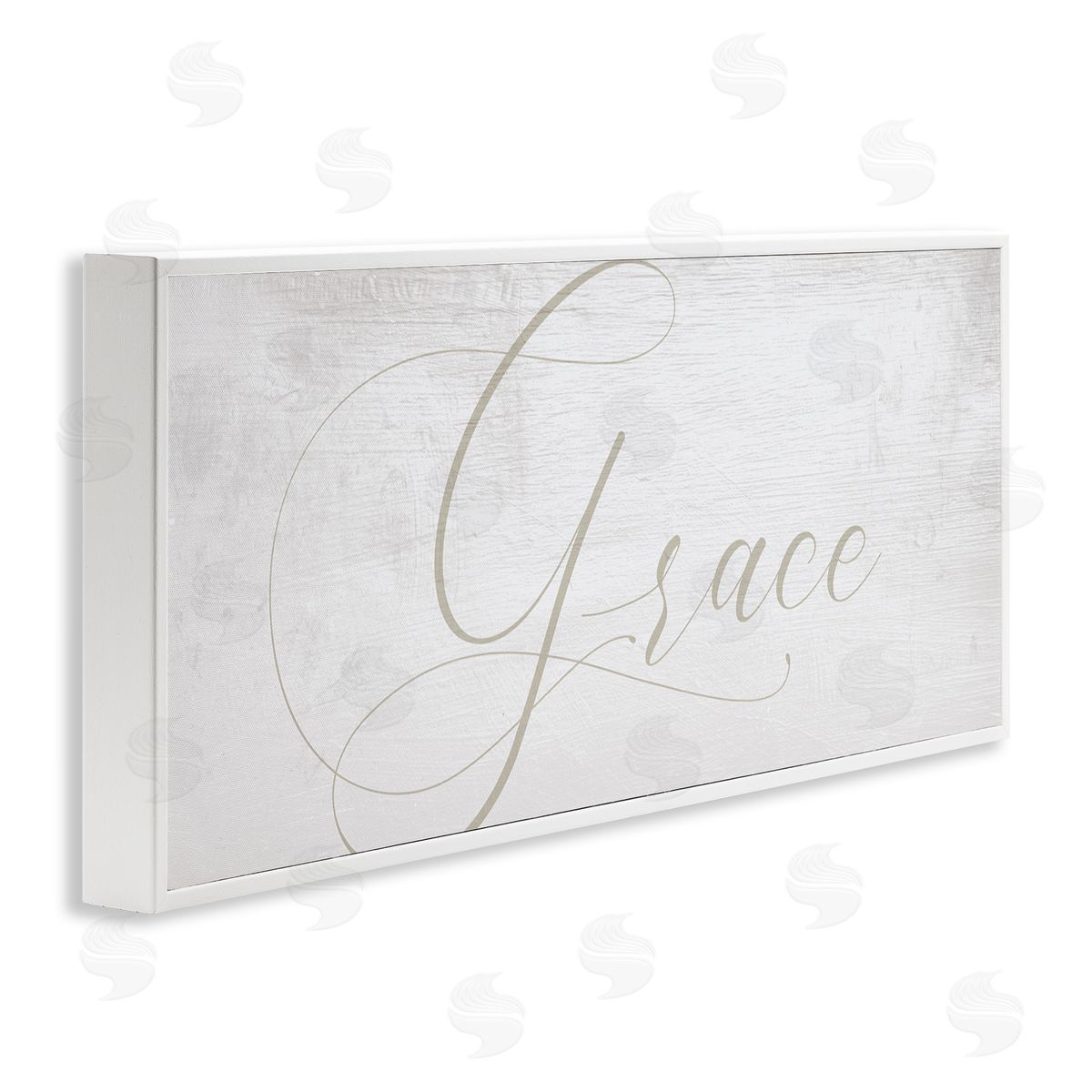Stupell Studio Grace Phrase Elegant Cursive Typography Neutral White Framed Giclee Wall Art