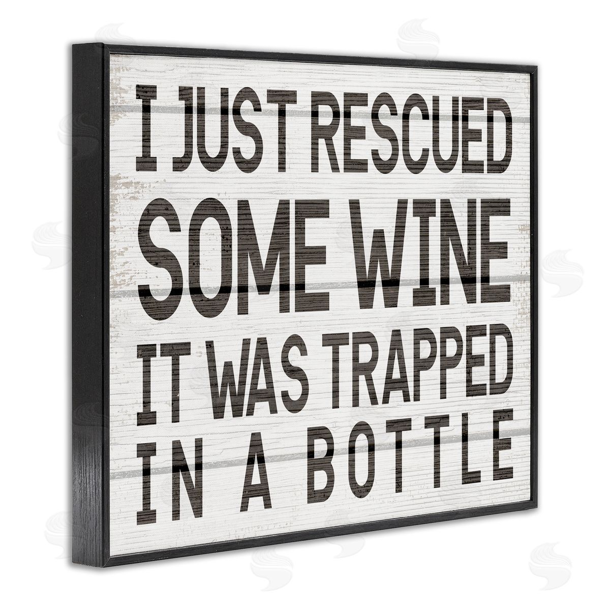 Stupell Studio Wine Trapped in Bottle Phrase Funny Drinking Humor Black Framed Giclee Wall Art