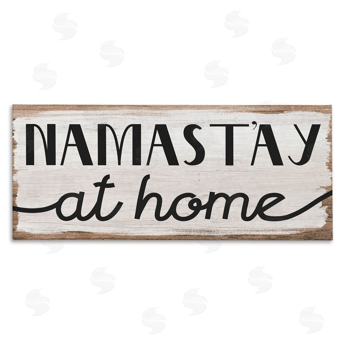 Stupell Studio Namastay At Home Phrase Rustic Self-Care Pun Canvas Wall Art