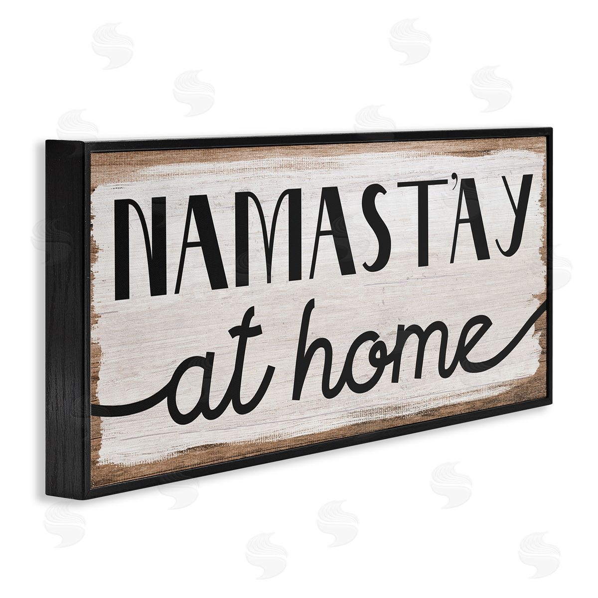 Stupell Studio Namastay At Home Phrase Rustic Self-Care Pun Black Framed Giclee Wall Art