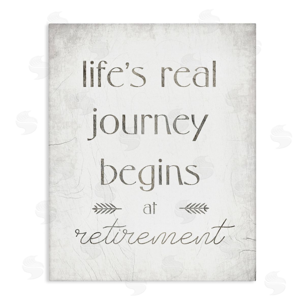 Stupell Studio Life's Journey Begins At Retirement Phrase Self-Care Quote Canvas Wall Art