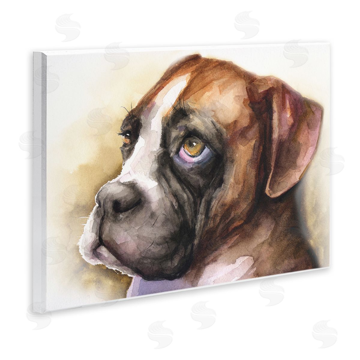 George Dyachenko Boxer Puppy Dog Eyes Adorable Pet Portrait Wall Plaque Art