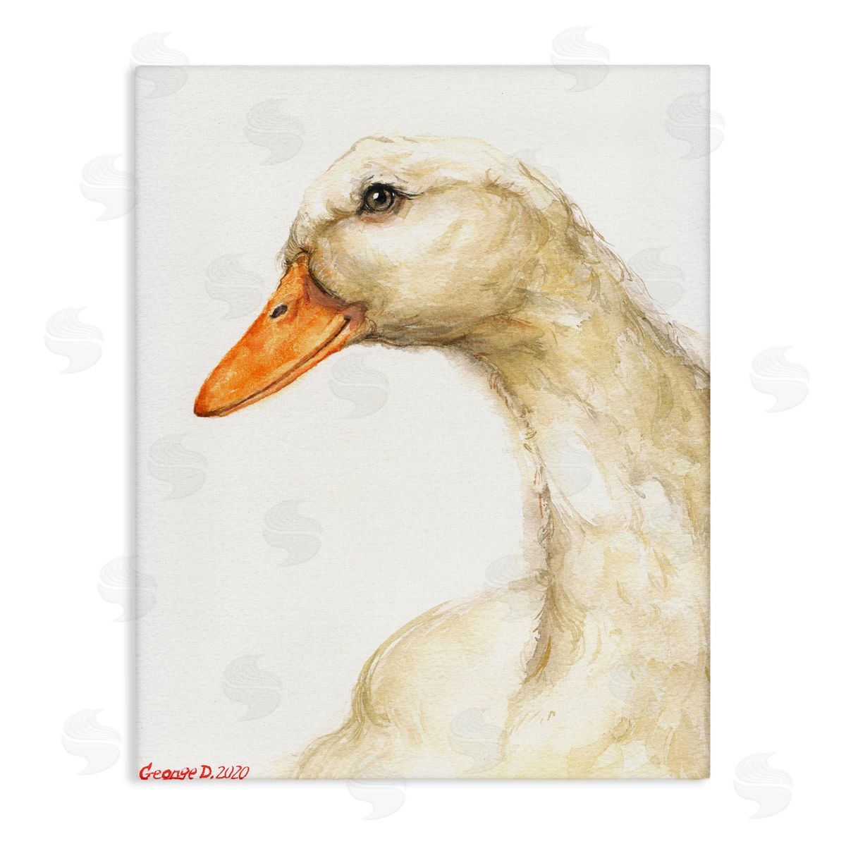 George Dyachenko Country Goose Portrait Soft Feather Bird Canvas Wall Art