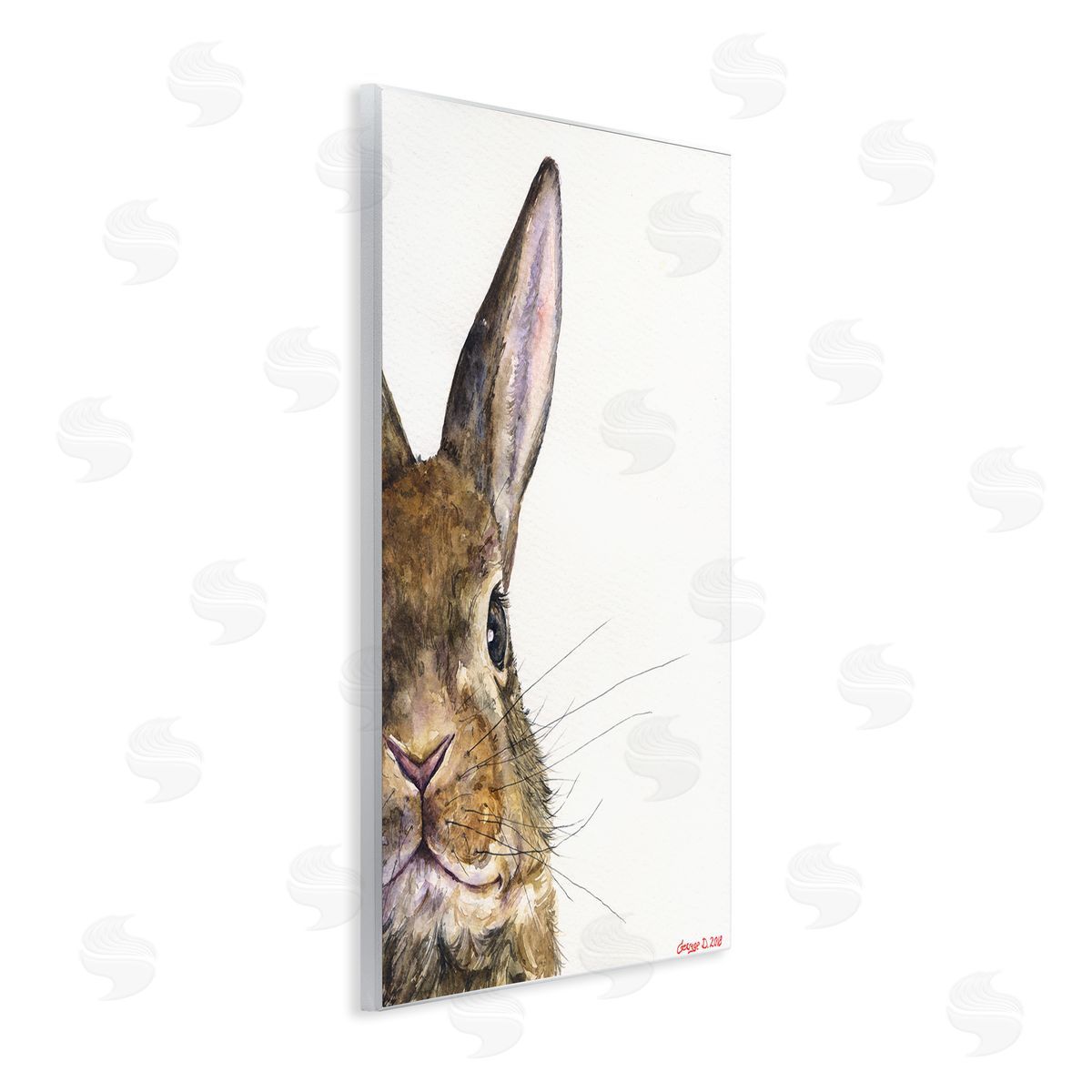 George Dyachenko Farm Rabbit Gaze Adorable Whiskered Animal Wall Plaque Art