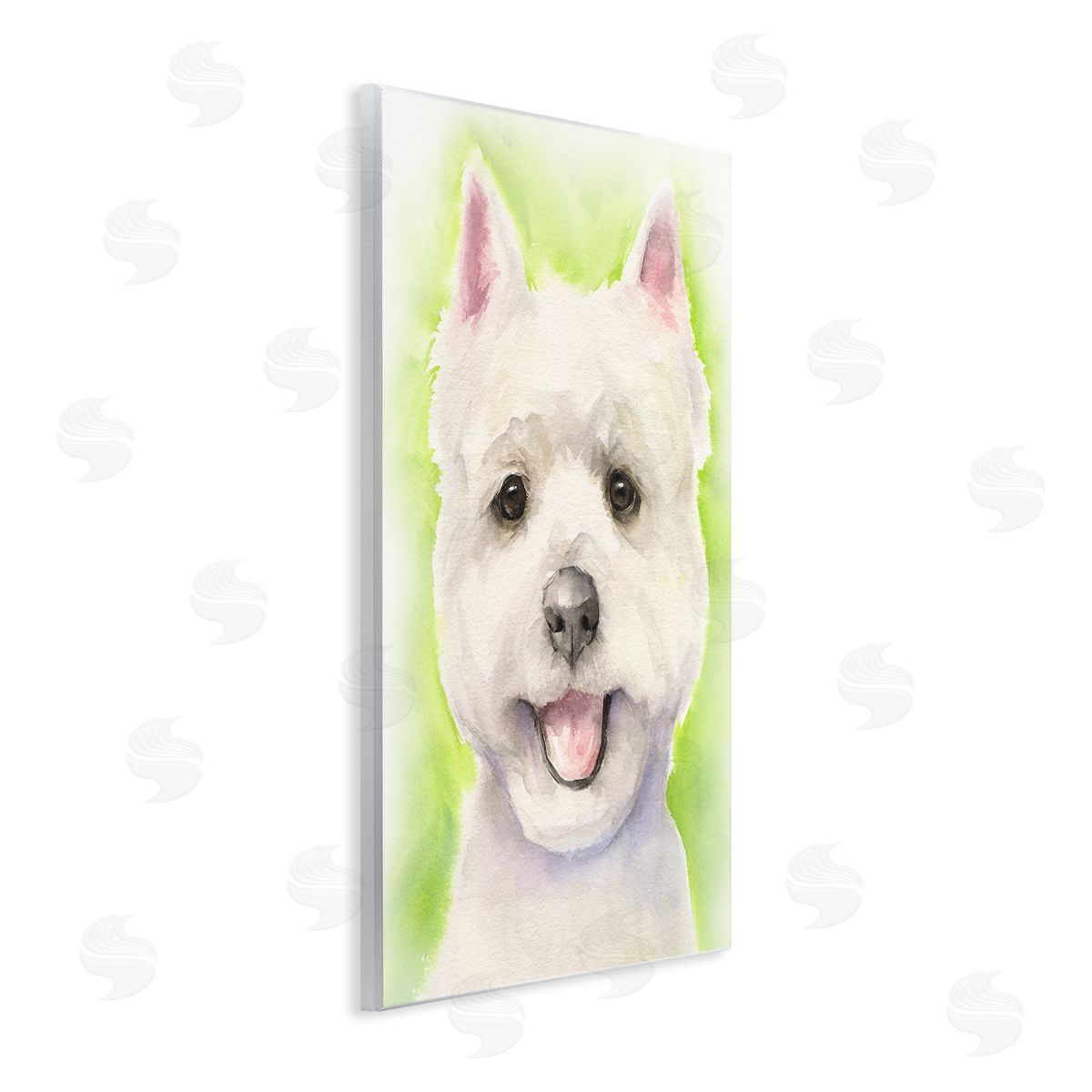 George Dyachenko Happy Smiling Westie Pet Dog In Grass Wall Plaque Art