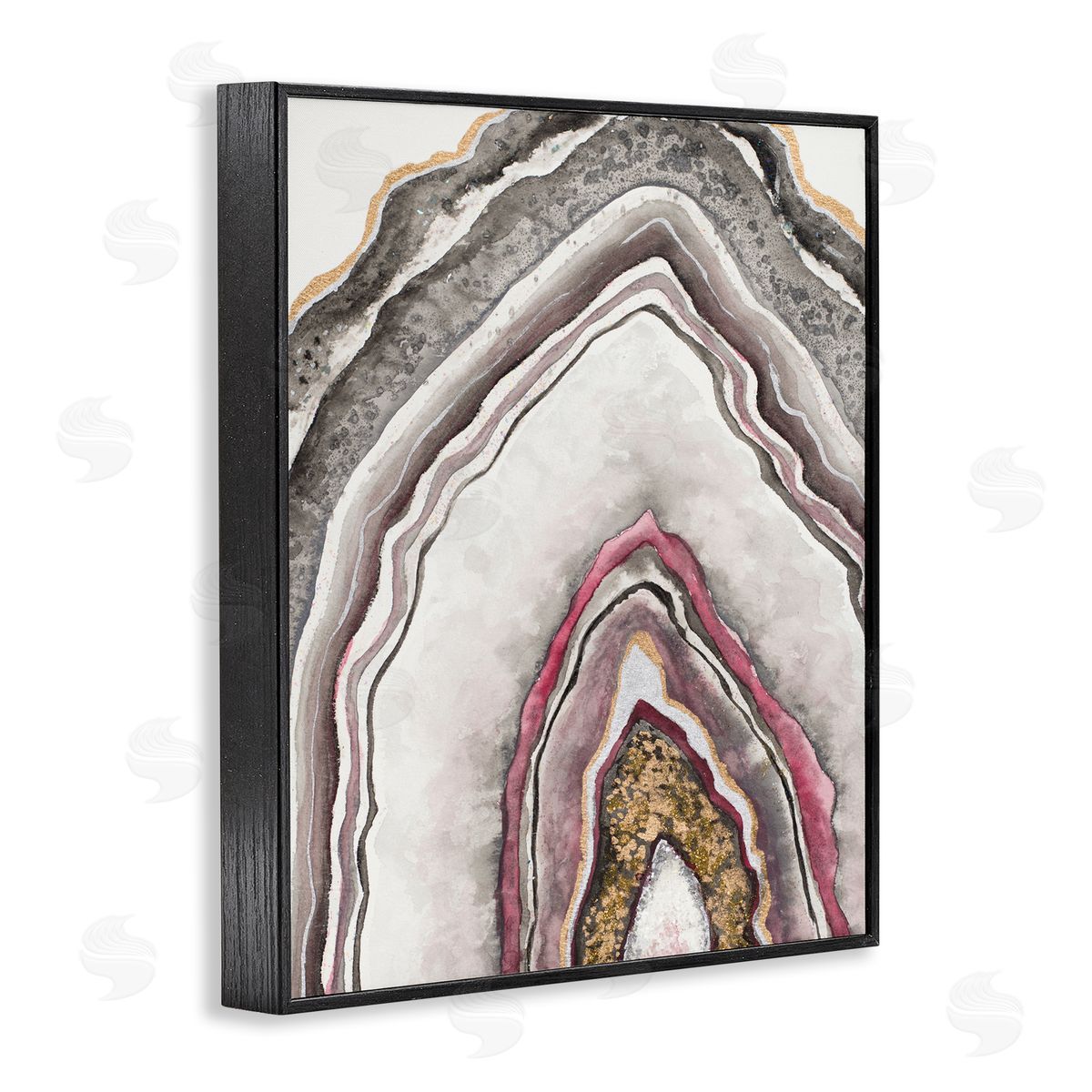 Tiffany Hakimipour Pink Neutral Geode Rock Arch Pattern Abstract Black Framed Giclee Wall Art