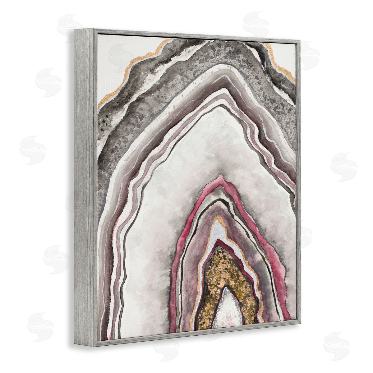 Tiffany Hakimipour Pink Neutral Geode Rock Arch Pattern Abstract Gray Framed Giclee Wall Art