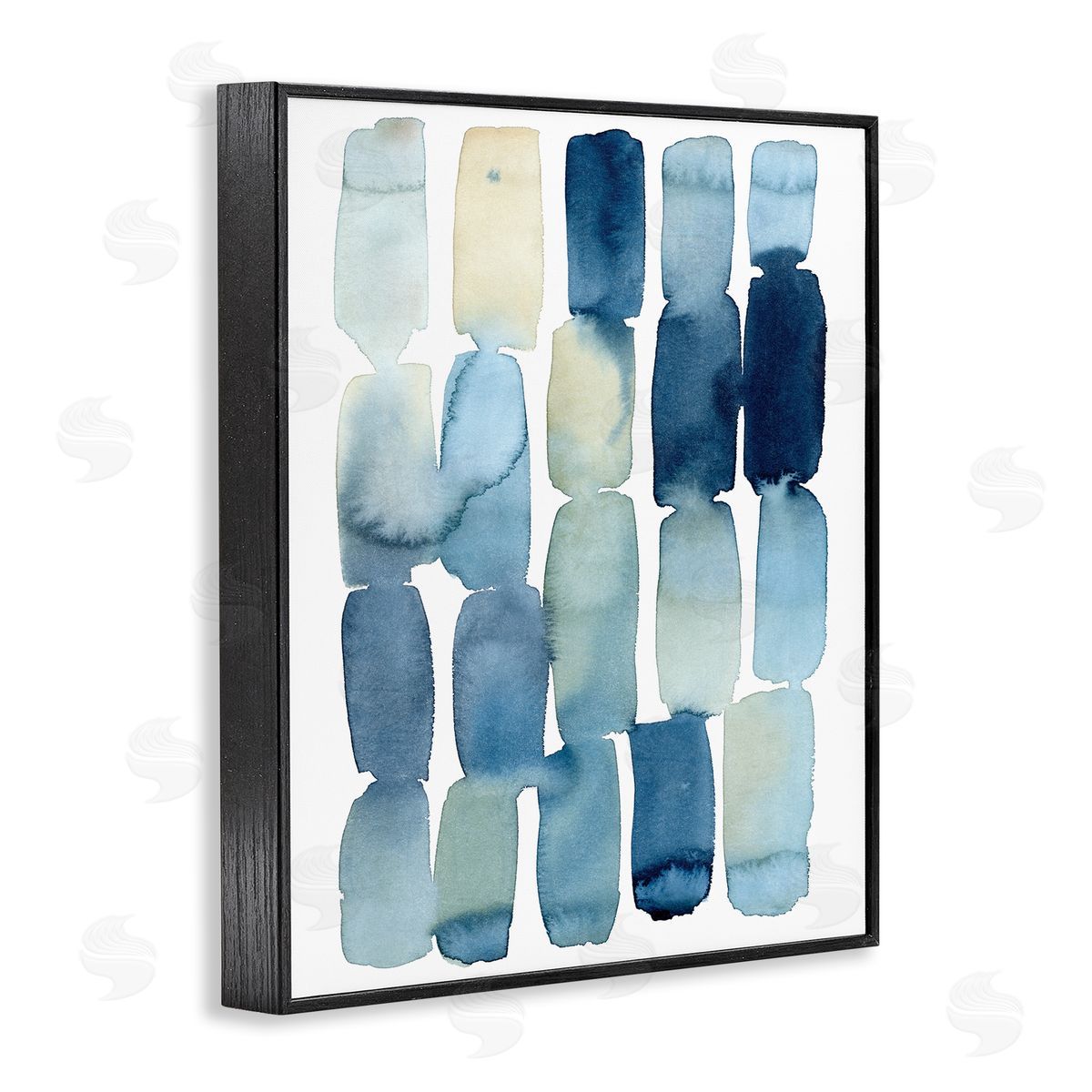 Grace Popp Beach Inspired Abstraction Watercolor Block Shapes Black Framed Giclee Wall Art