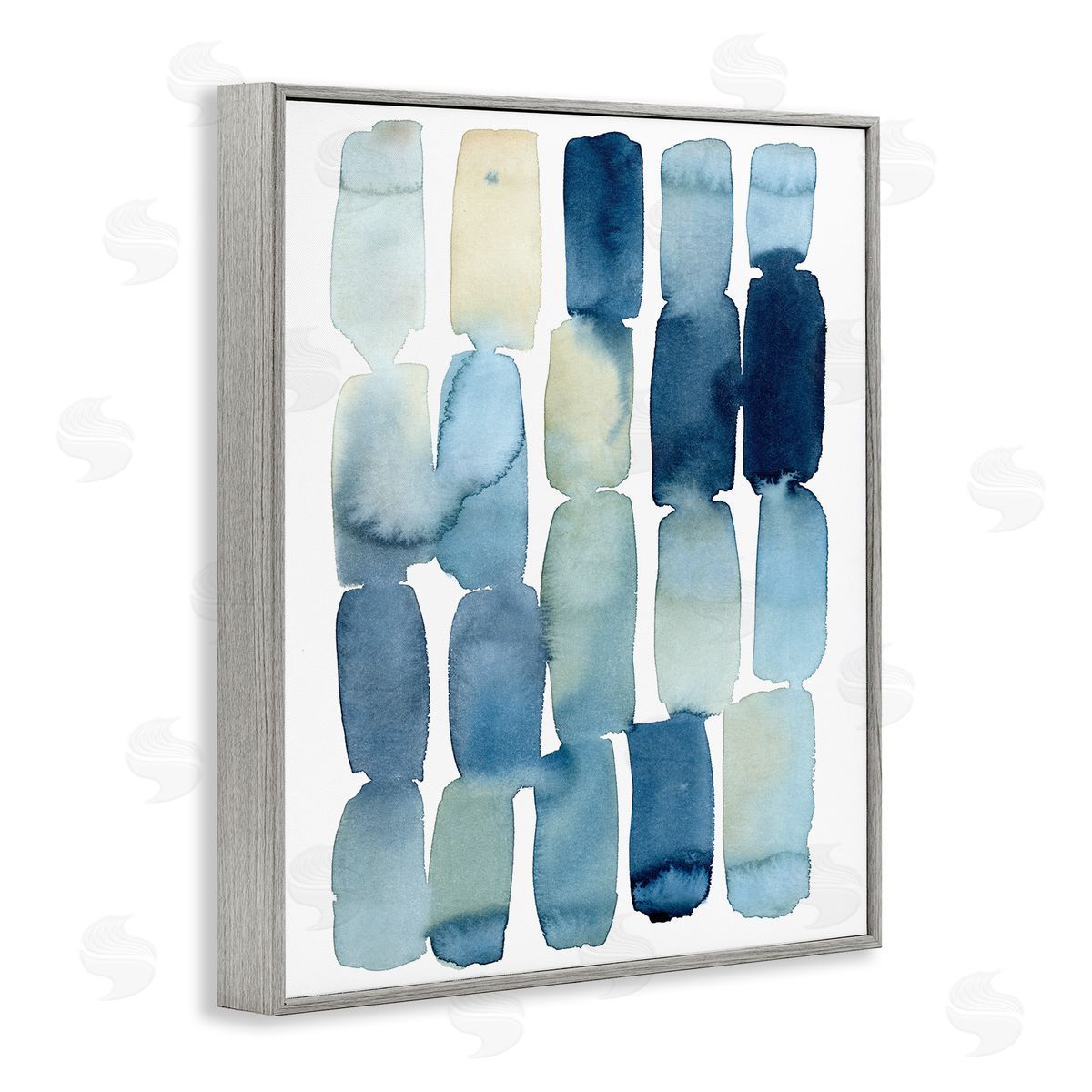 Grace Popp Beach Inspired Abstraction Watercolor Block Shapes Gray Framed Giclee Wall Art