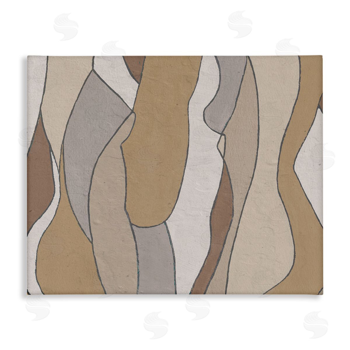 Stupell Wall Art | Abstract Curved Body Shapes Brown Beige Neutral ...