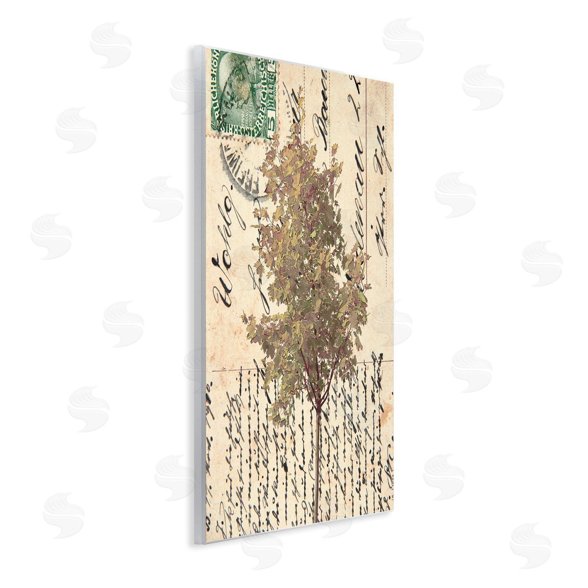 Alonzo Saunders Country Vintage Postal Card Autumn Tree Wall Plaque Art