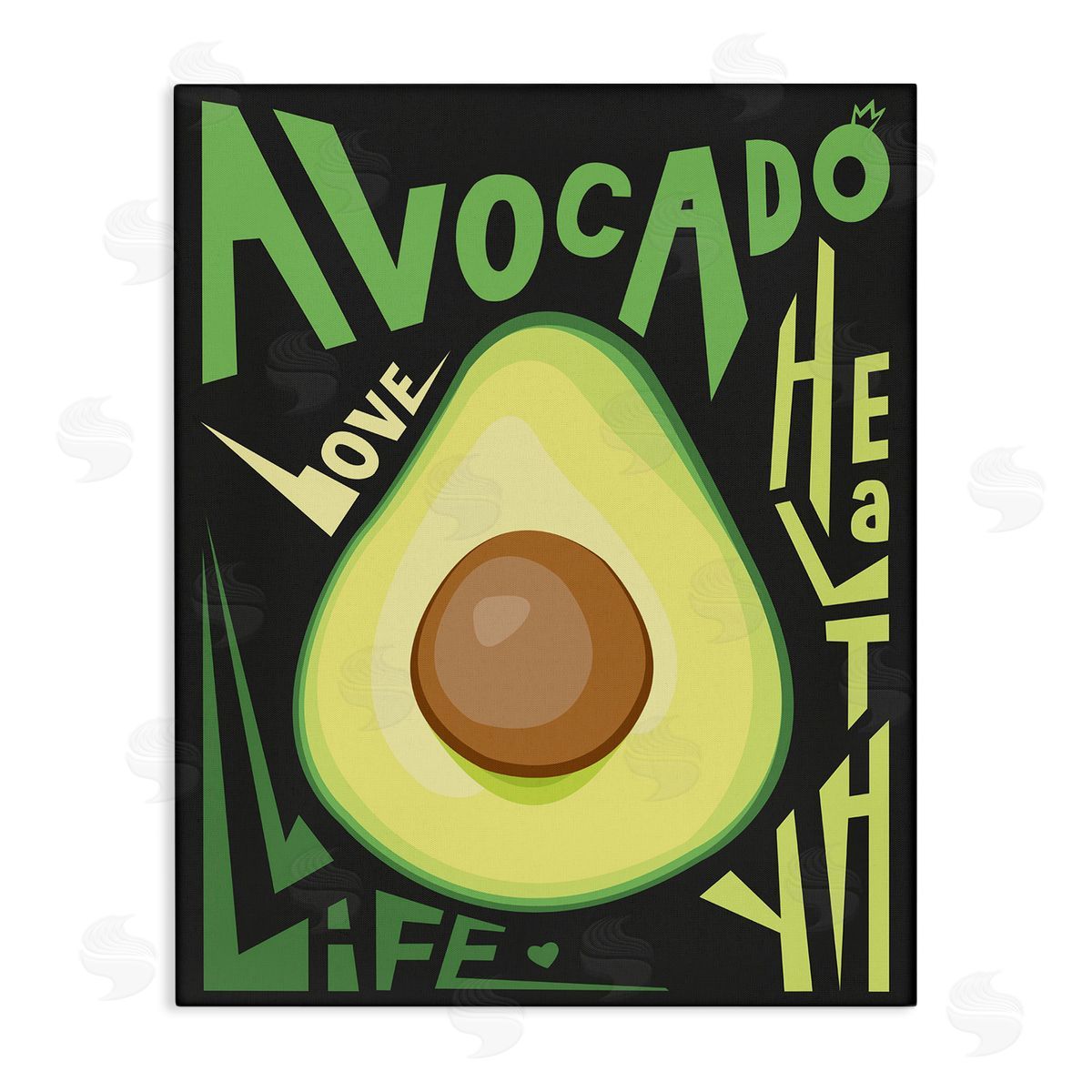 stupell industries Ayse | Green Avocado Expressive Pop Healthy Love Phrases