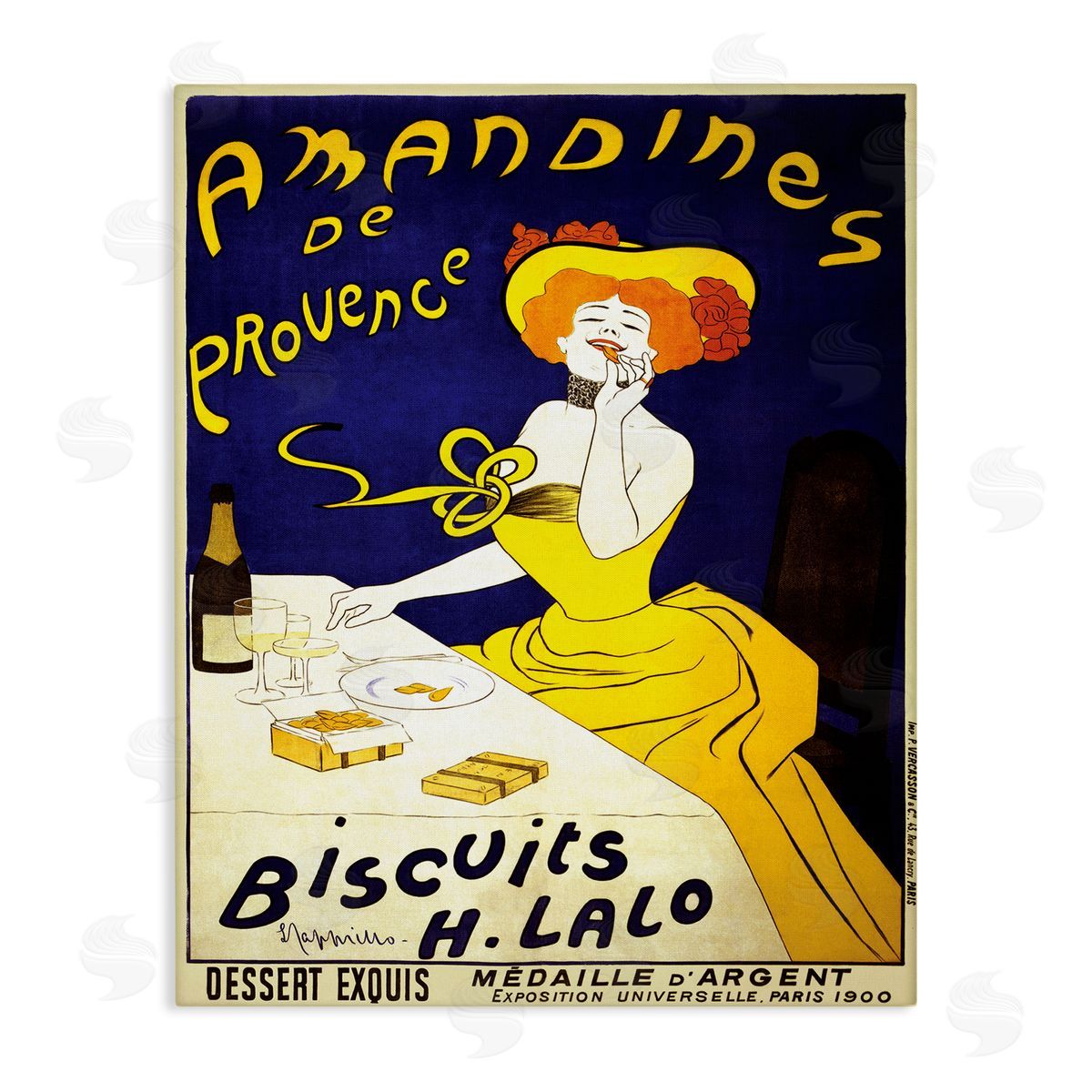 Leonetto Cappiello Vintage Parisian Amandine's Biscuits European Advertisement  Canvas Wall Art