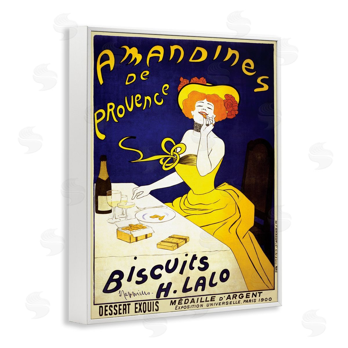Leonetto Cappiello Vintage Parisian Amandine's Biscuits European Advertisement  White Framed Giclee Wall Art