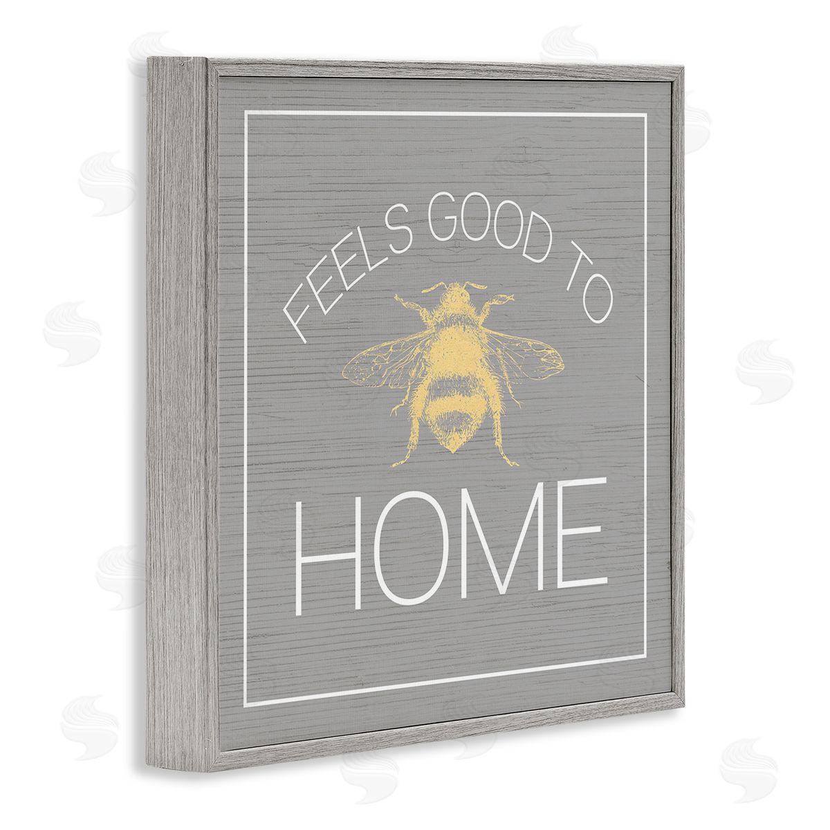 Stupell Studio Good To Bee Home Phrase Cute Insect Pun Gray Framed Giclee Wall Art