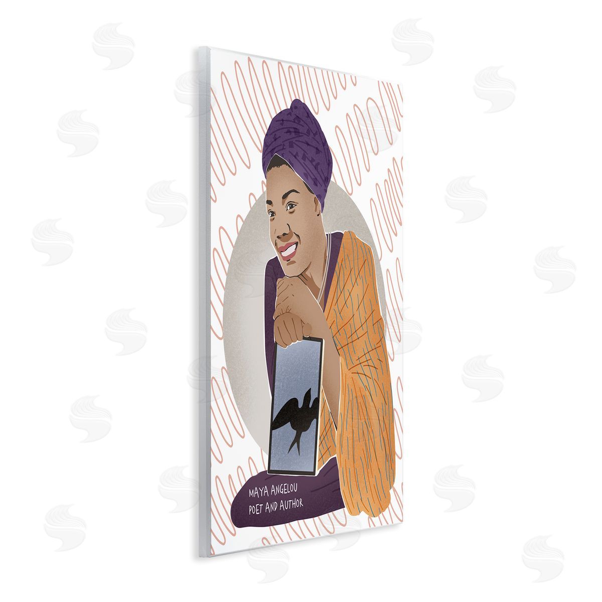 Ziwei Li Maya With Book Over Pattern Female Literary Icon Wall Plaque Art