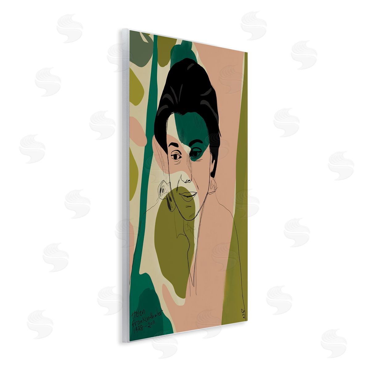 Nancy Ferrara Frankenthaler Painter Portrait Abstract Green Shapes Wall Plaque Art