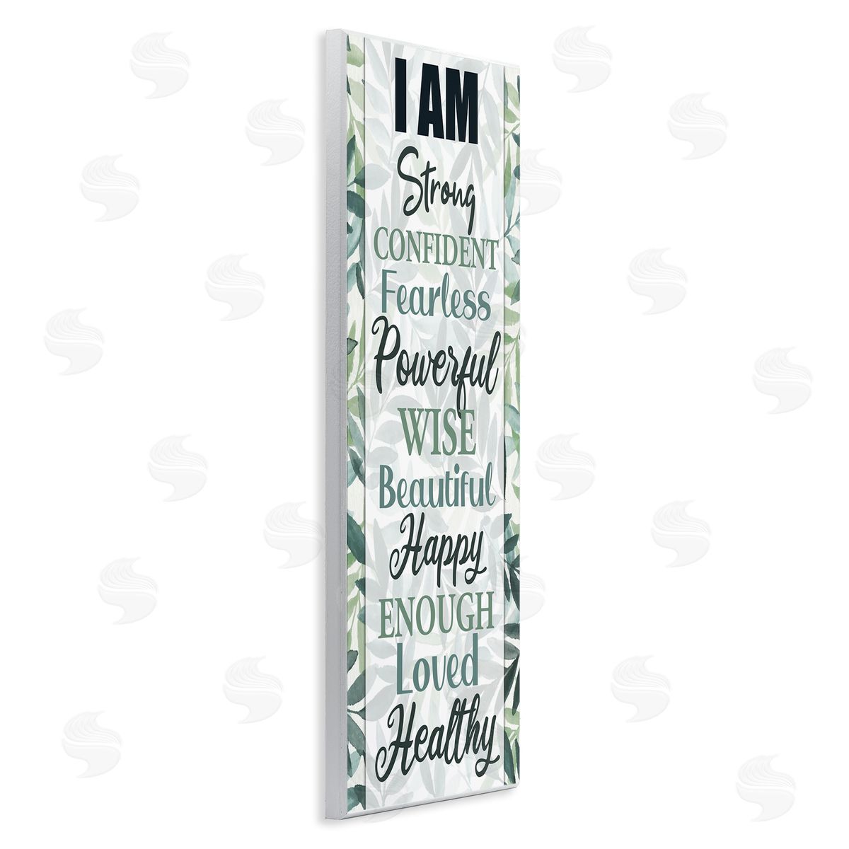 Kim Allen I Am Inspirational Phrases over Tropical Green Palms Wall Plaque Art