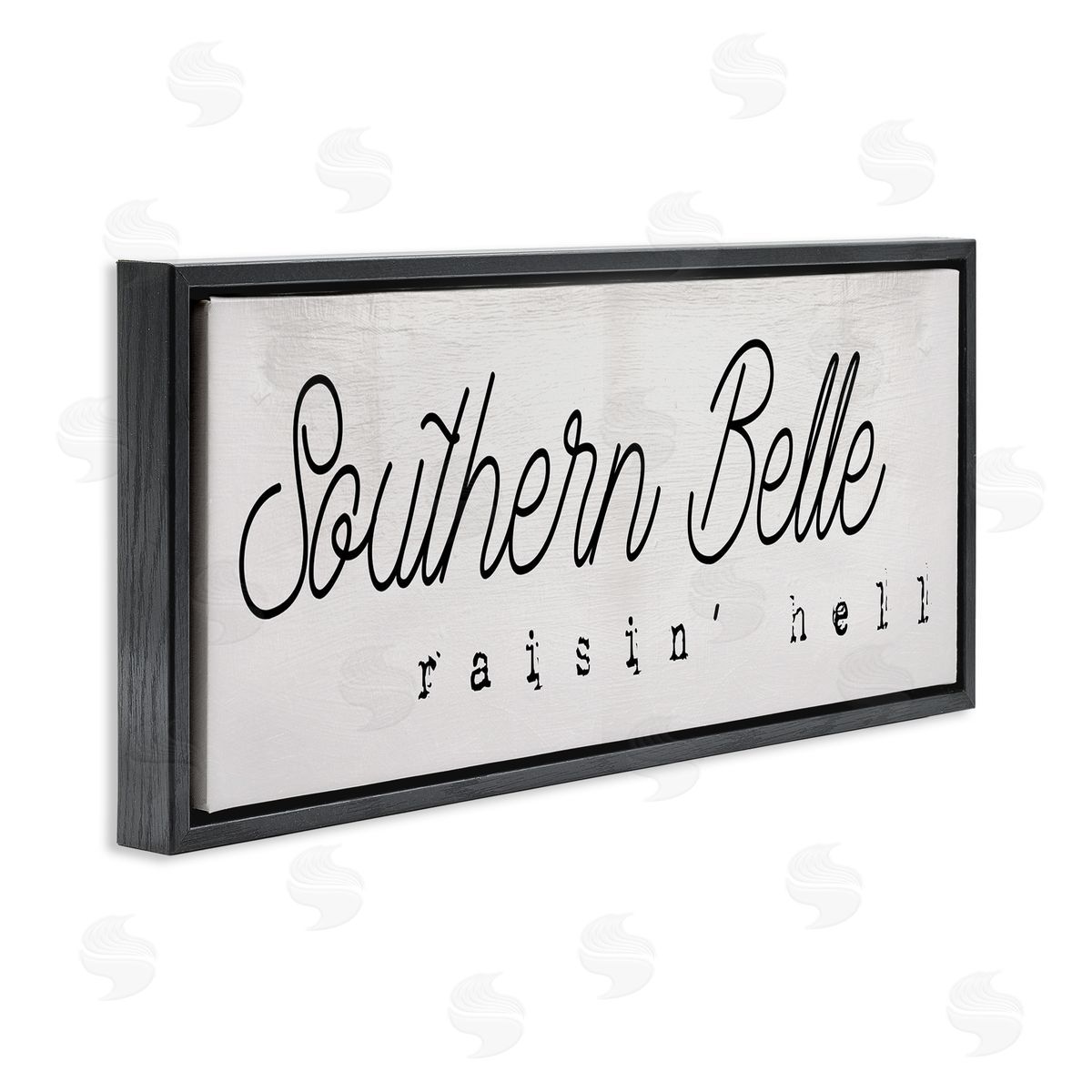 Stupell Studio Charming Southern Belle Raisin' Hell Country Phrase Black Floater Frame Canvas Art