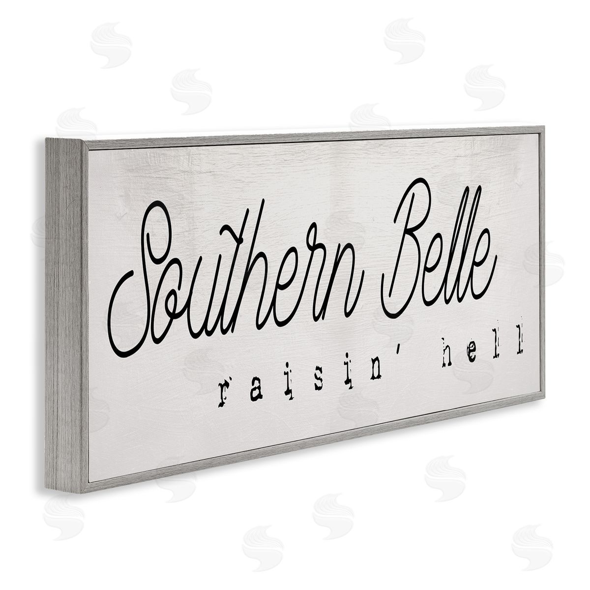 Stupell Studio Charming Southern Belle Raisin' Hell Country Phrase Gray Framed Giclee Wall Art