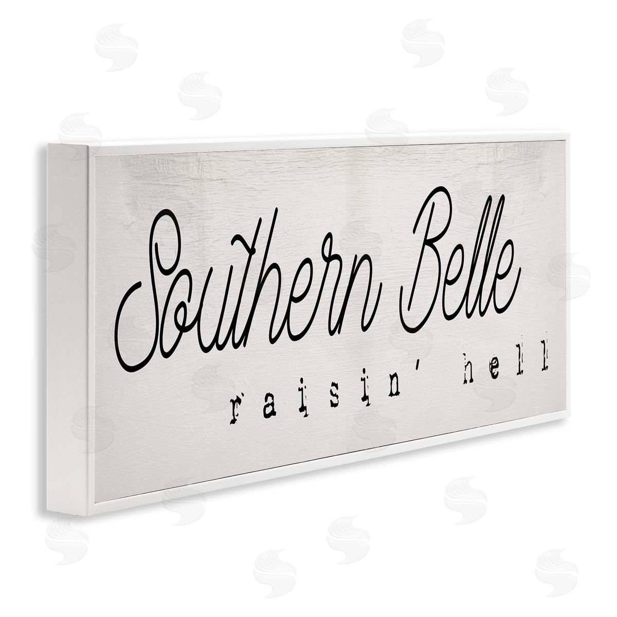 Stupell Studio Charming Southern Belle Raisin' Hell Country Phrase White Framed Giclee Wall Art
