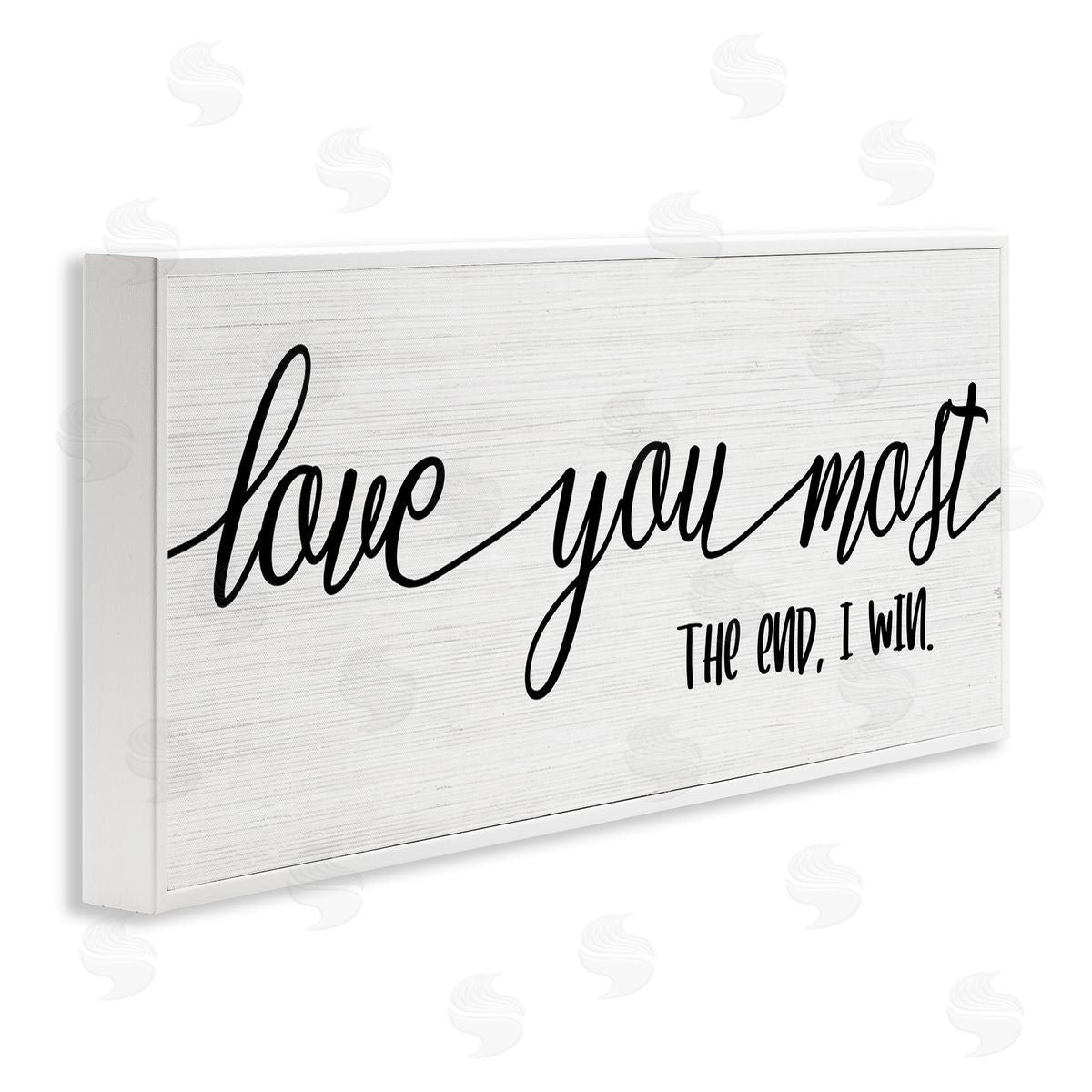 Stupell Studio Love You Most I Win Romantic Phrase Black White White Framed Giclee Wall Art