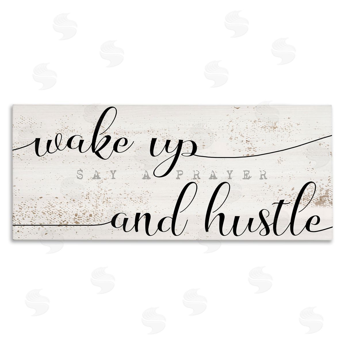 Stupell Studio Wake Up Say Prayer Hustle Phrase Distressed Paint Canvas Wall Art