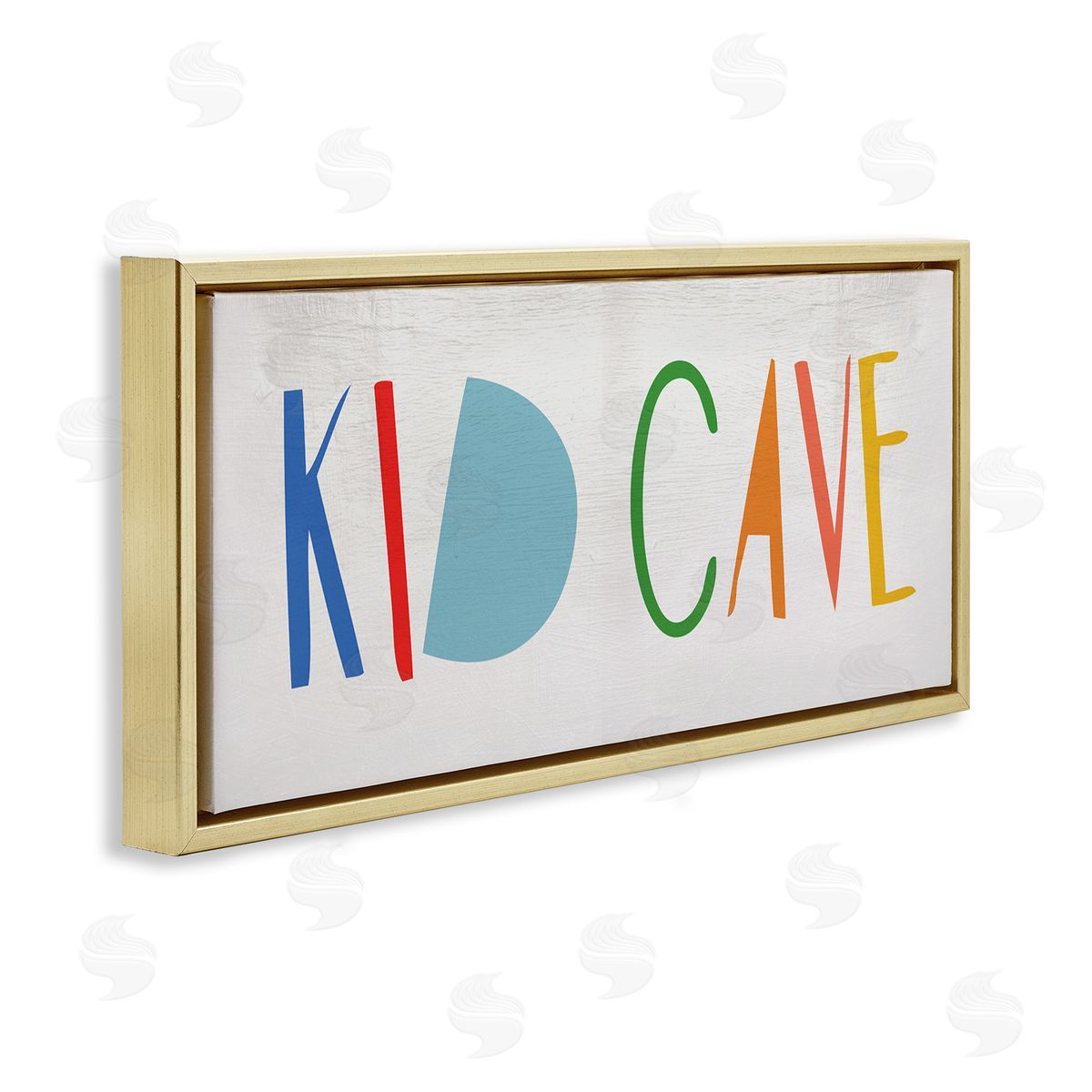 Stupell Studio Kid Cave Phrase Fun Vibrant Whimsical Typography  Gold Floater Frame Canvas Art