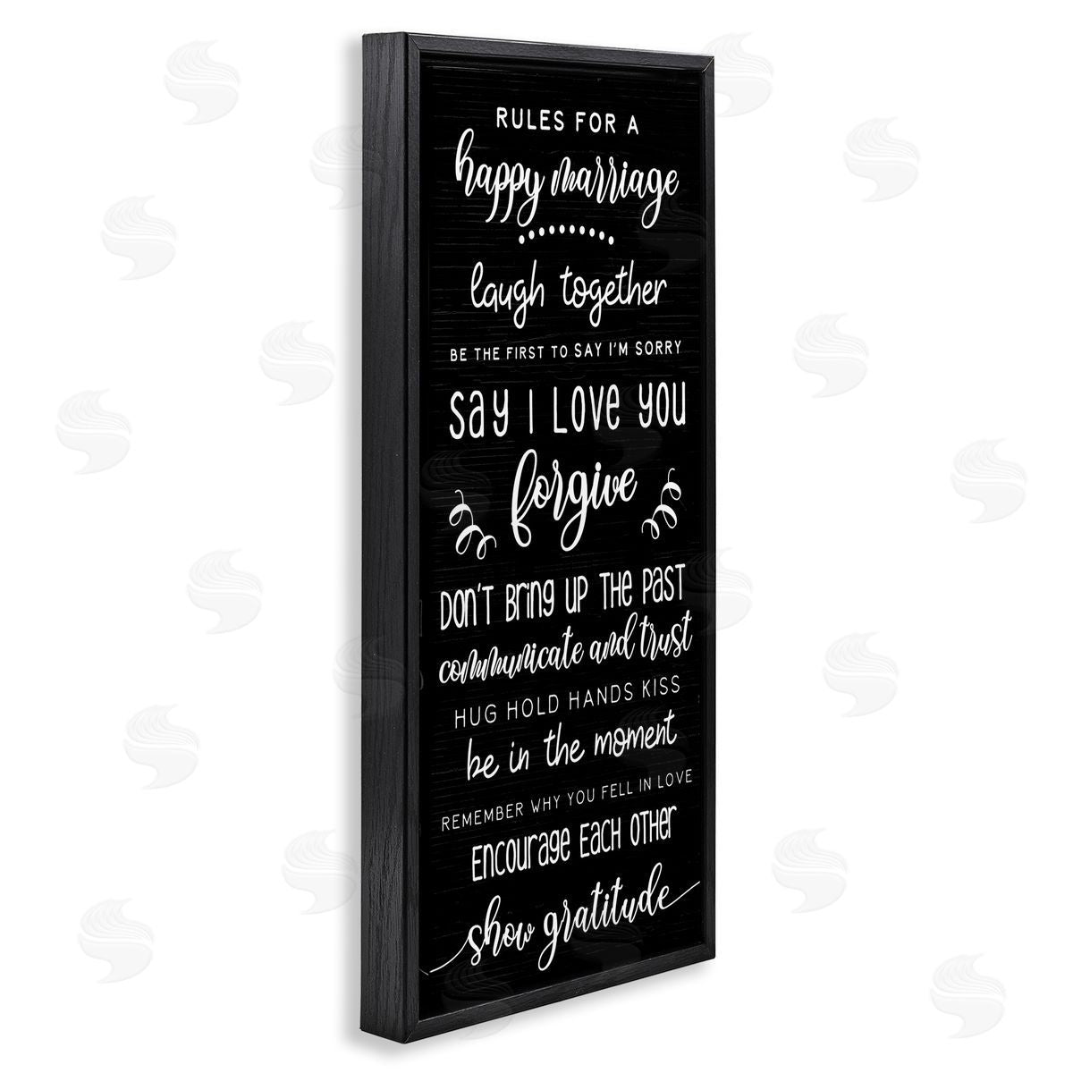 Rules for Happy Marriage Black Floating Frame Canvas Wall Art, Home Decor by Stupell Studio