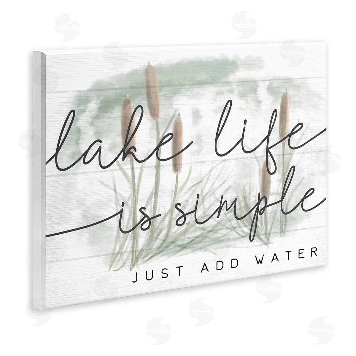 Stupell Studio Lake Life Simplicity Phrase Cattail Water Plants Wall Plaque Art