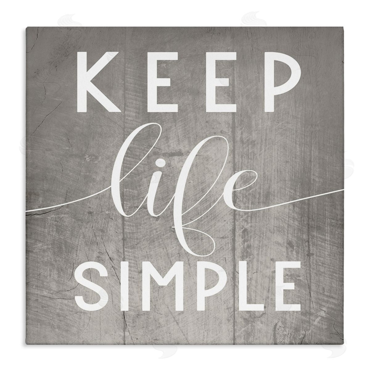 Stupell Studio Keep Life Simple Phrase Grey Plank Pattern Canvas Wall Art