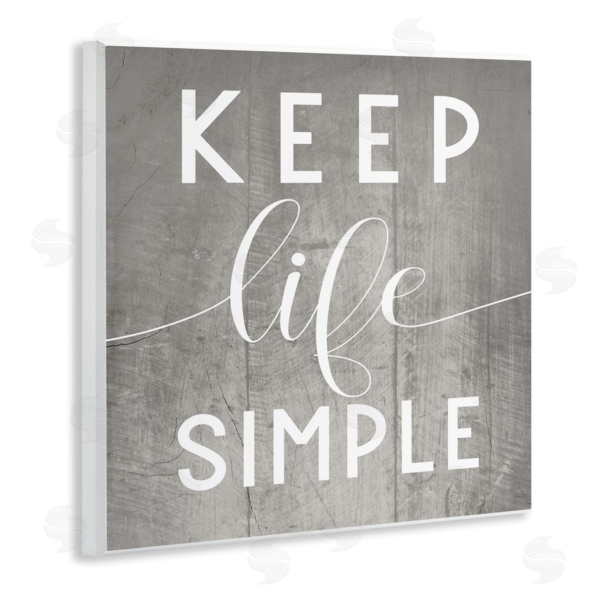 Stupell Studio Keep Life Simple Phrase Grey Plank Pattern Wall Plaque Art