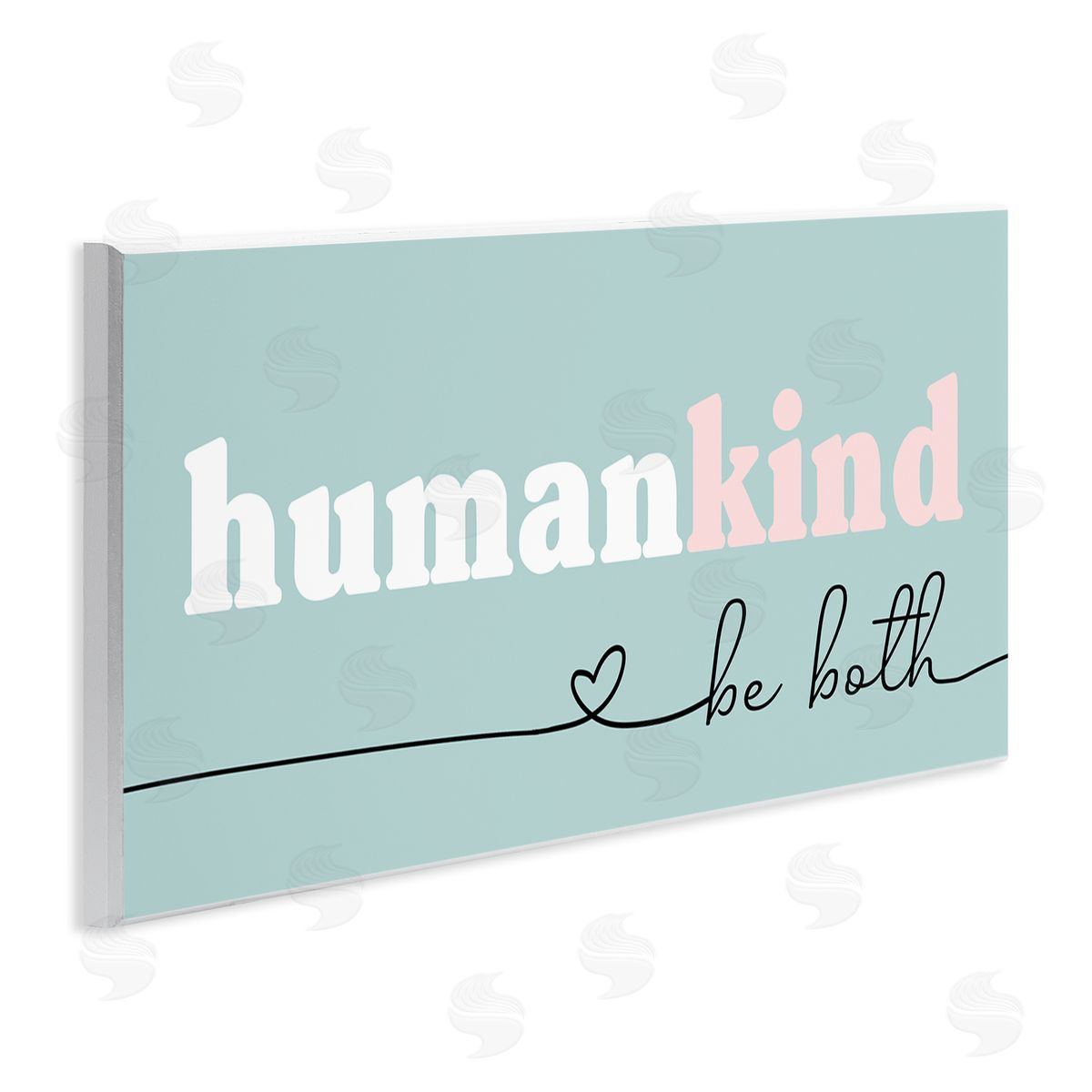 Stupell Studio Humankind Be Both Phrase Pink Turquoise Details Wall Plaque Art