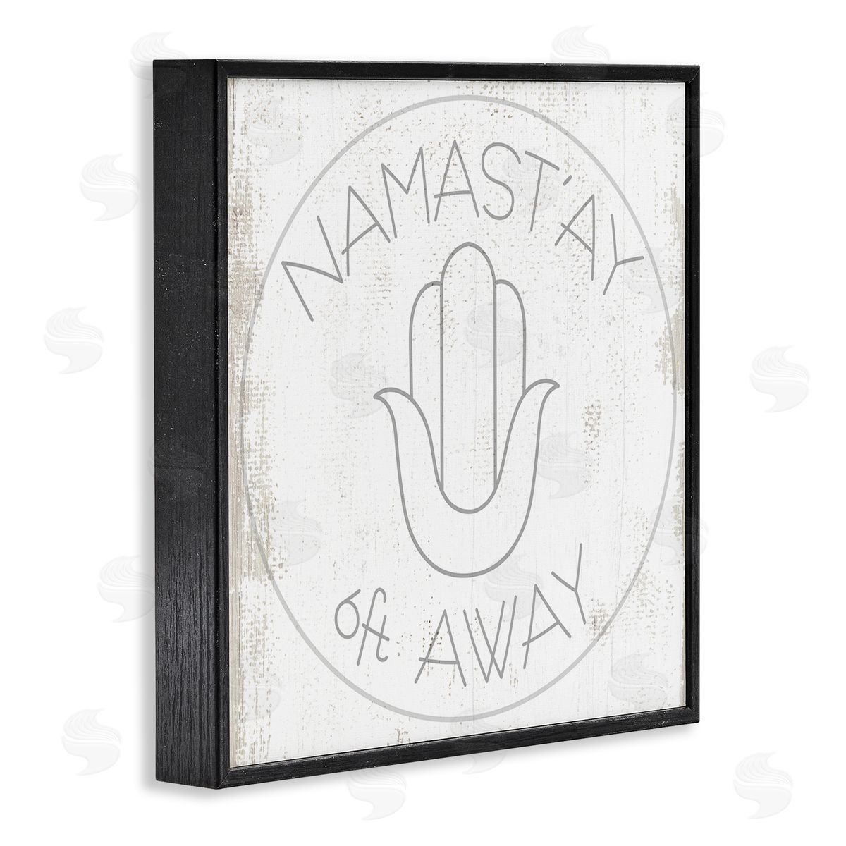 Stupell Studio Namast'ay 6 Feet Away Phrase Self-Care Pun Black Framed Giclee Wall Art