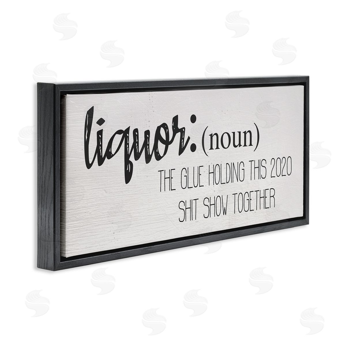 Stupell Studio Liquor Definition Funny Holding 2020 Together Phrase Black Floater Frame Canvas Art