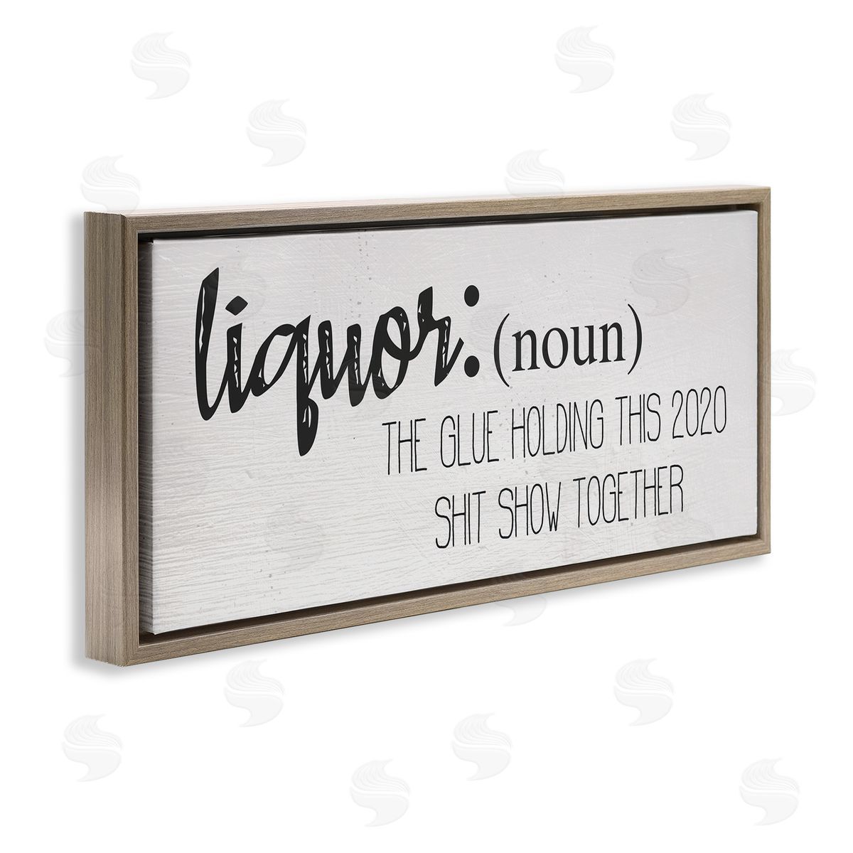 Stupell Studio Liquor Definition Funny Holding 2020 Together Phrase Brown Floater Frame Canvas Art