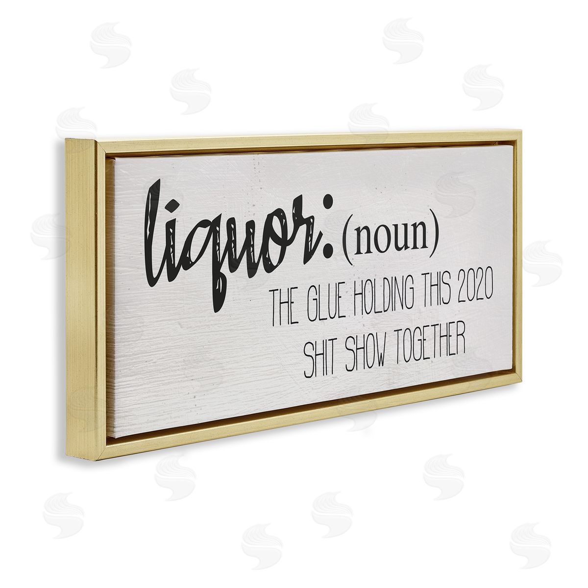 Stupell Studio Liquor Definition Funny Holding 2020 Together Phrase Gold Floater Frame Canvas Art