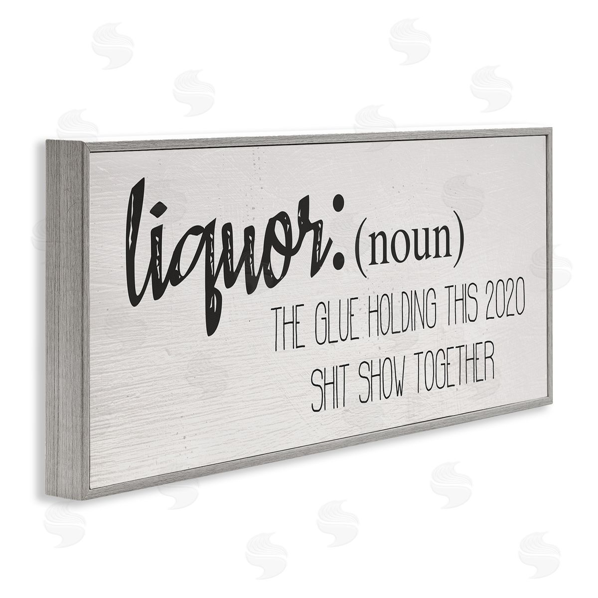 Stupell Studio Liquor Definition Funny Holding 2020 Together Phrase Gray Framed Giclee Wall Art