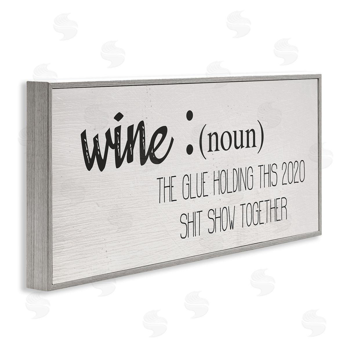 Stupell Studio Wine Definition Funny 2020 Drinking Humor Gray Framed Giclee Wall Art