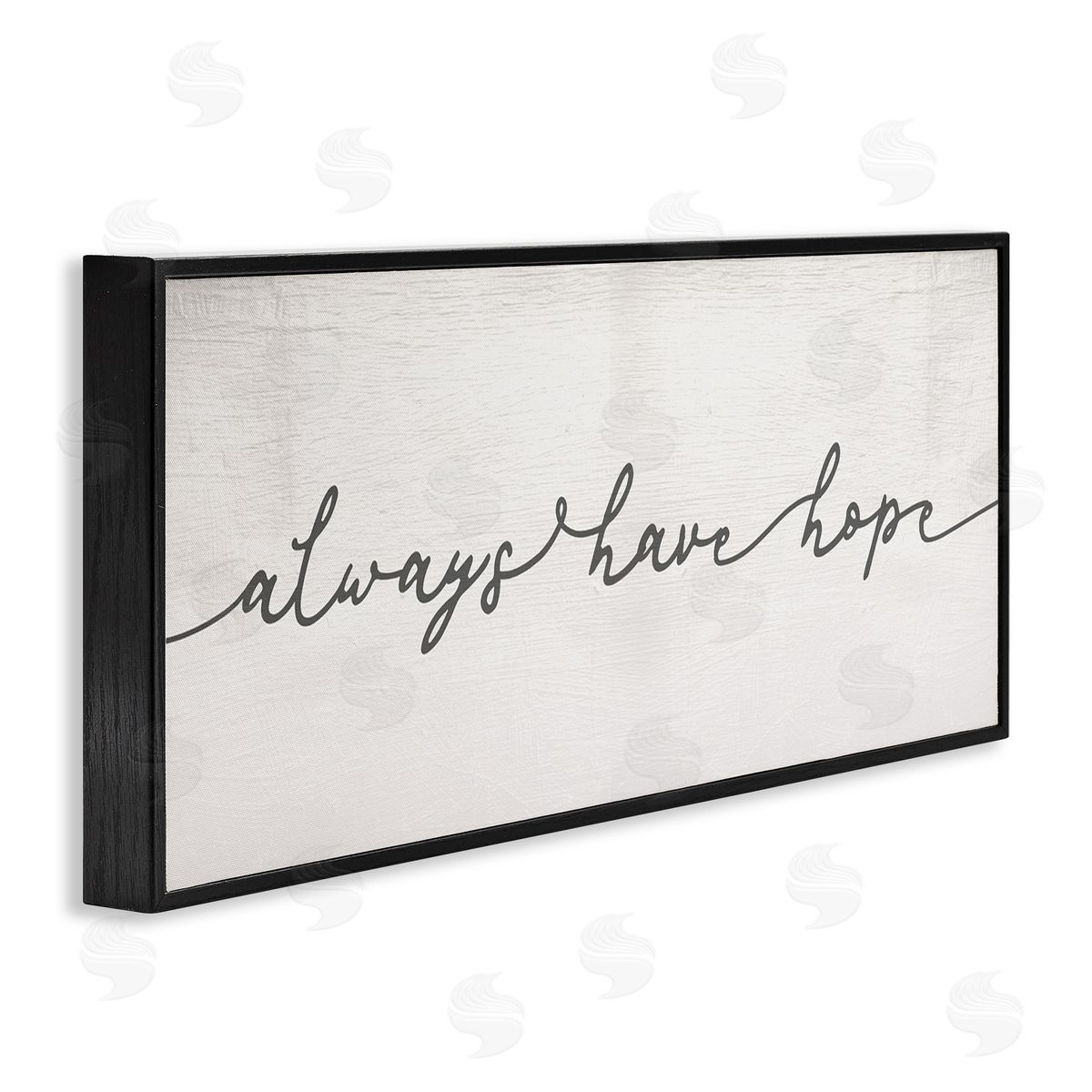 Stupell Studio Always Have Hope Phrase Vintage Cursive Typography Black Framed Giclee Wall Art