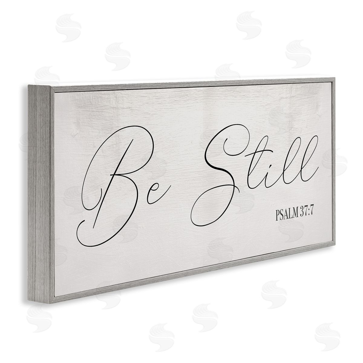 Stupell Studio Be Still Phrase Psalm 37:7 Elegant Script Gray Framed Giclee Wall Art