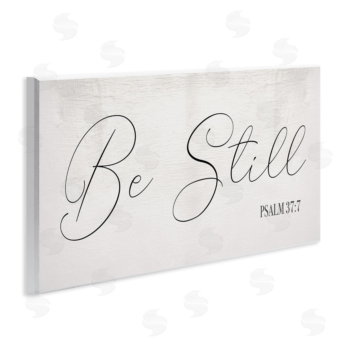 Stupell Studio Be Still Phrase Psalm 37:7 Elegant Script Wall Plaque Art