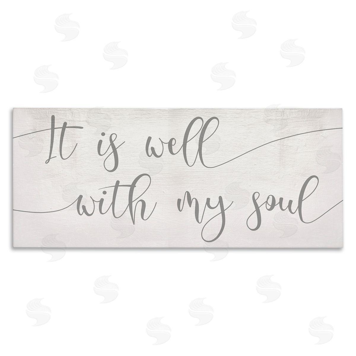 Stupell Studio Well With My Soul Quote Soft Grey Script Canvas Wall Art