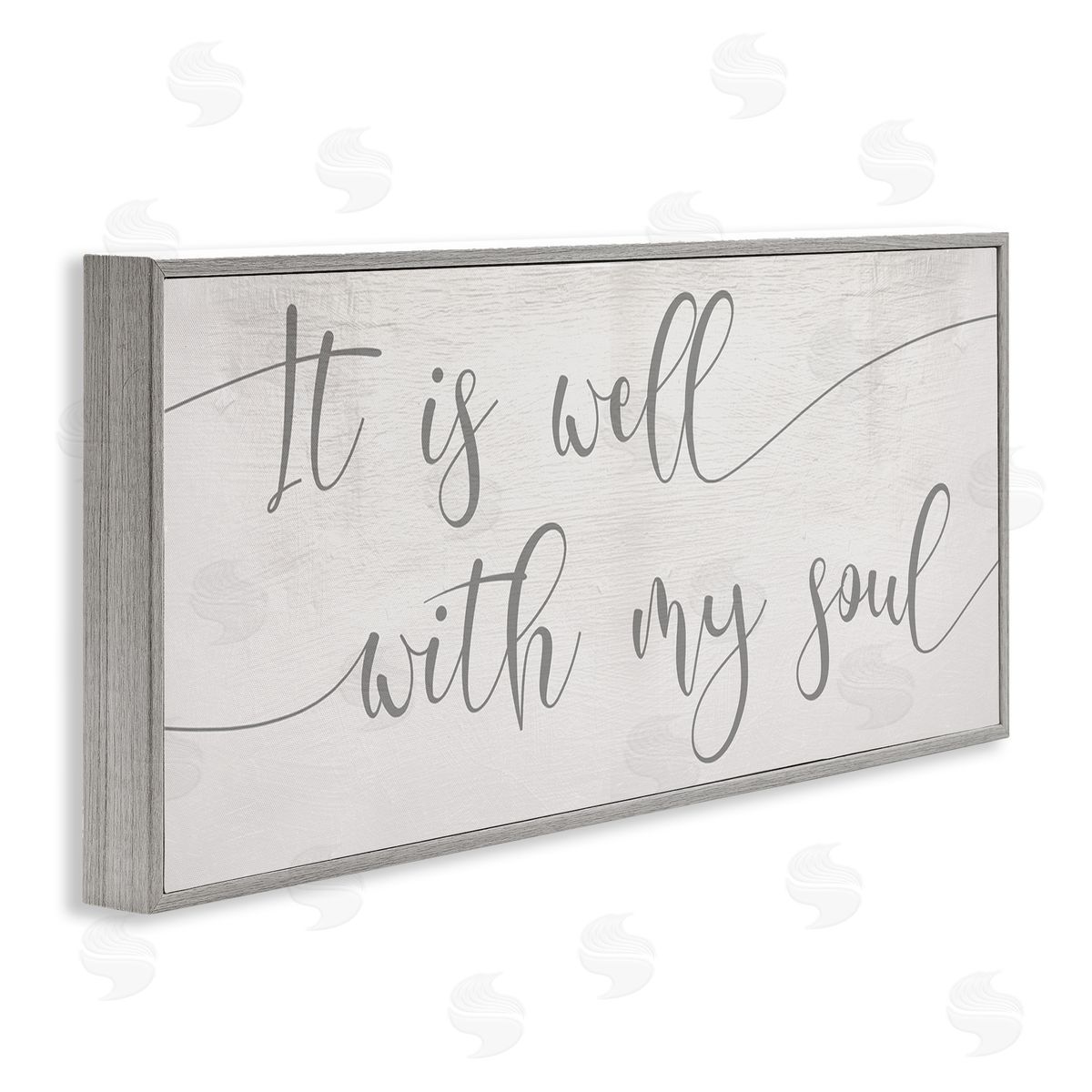 Stupell Studio Well With My Soul Quote Soft Grey Script Gray Framed Giclee Wall Art