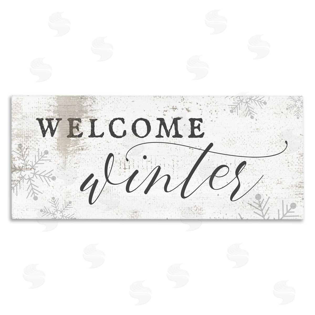 Welcome Winter Snowflake Pattern Canvas Wall Art, Home Decor by Stupell Studio
