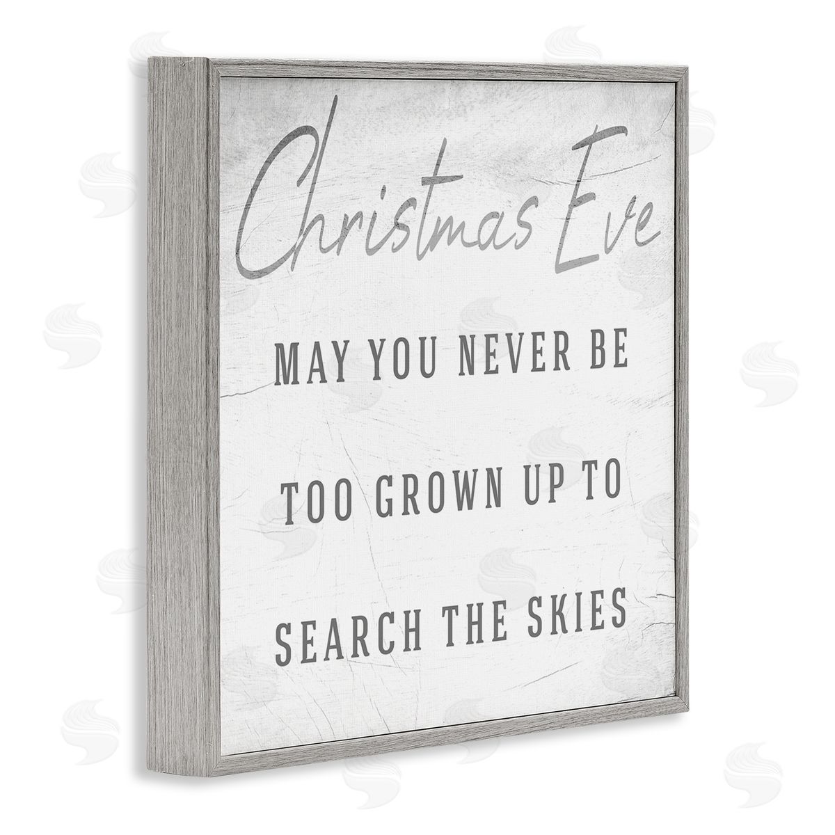 Stupell Studio Search the Skies Christmas Eve Phrase Winter Holiday Gray Framed Giclee Wall Art