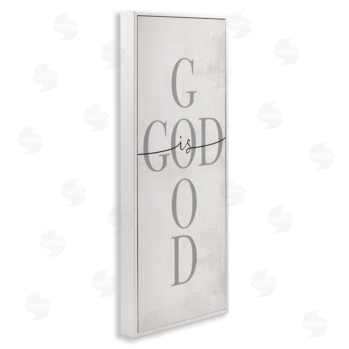 Stupell Studio God Is Good Phrase Faith Based Cross Typography White Framed Giclee Wall Art