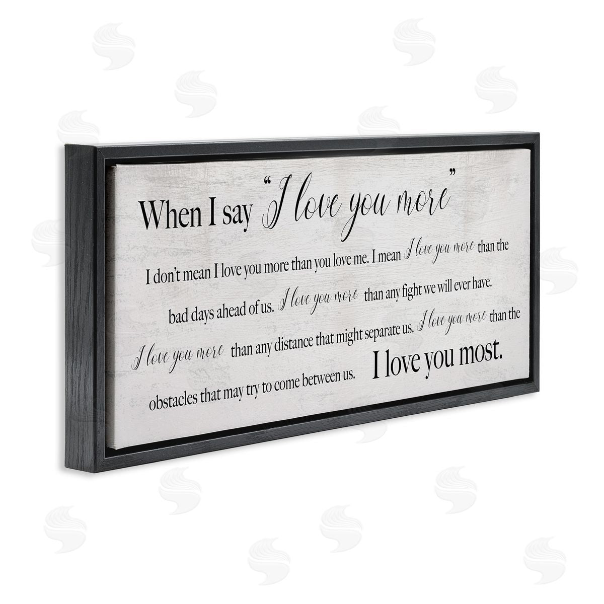 Love You Most Sentiments Black Floating Frame Canvas Wall Art, Home Decor by Stupell Studio
