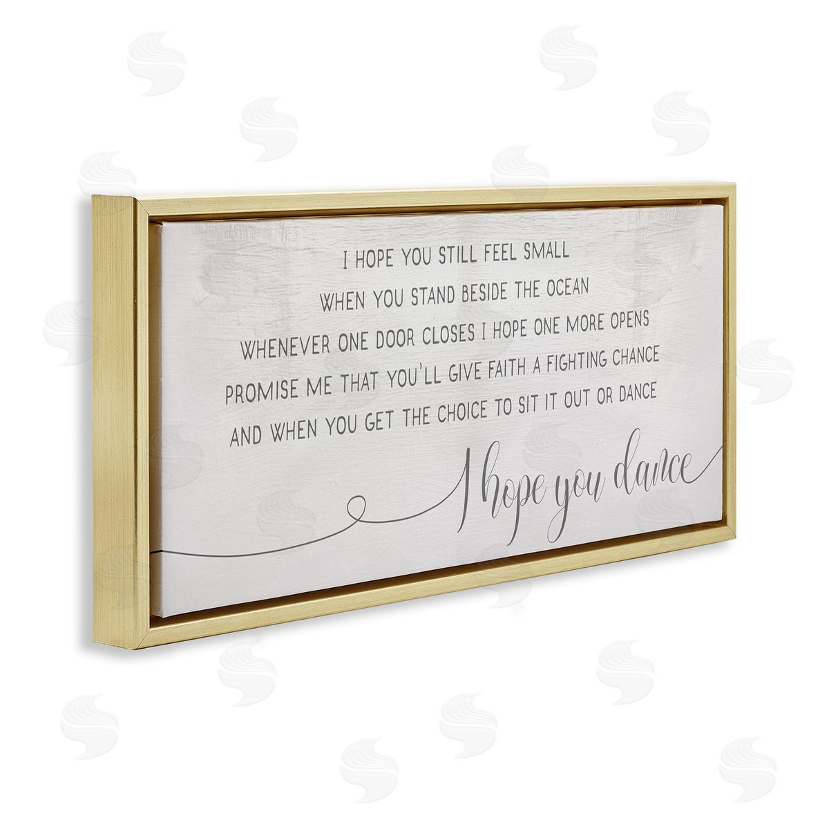 Stupell Studio Faith Fighting Chance Phrase Romantic Dance Quote Gold Floater Frame Canvas Art